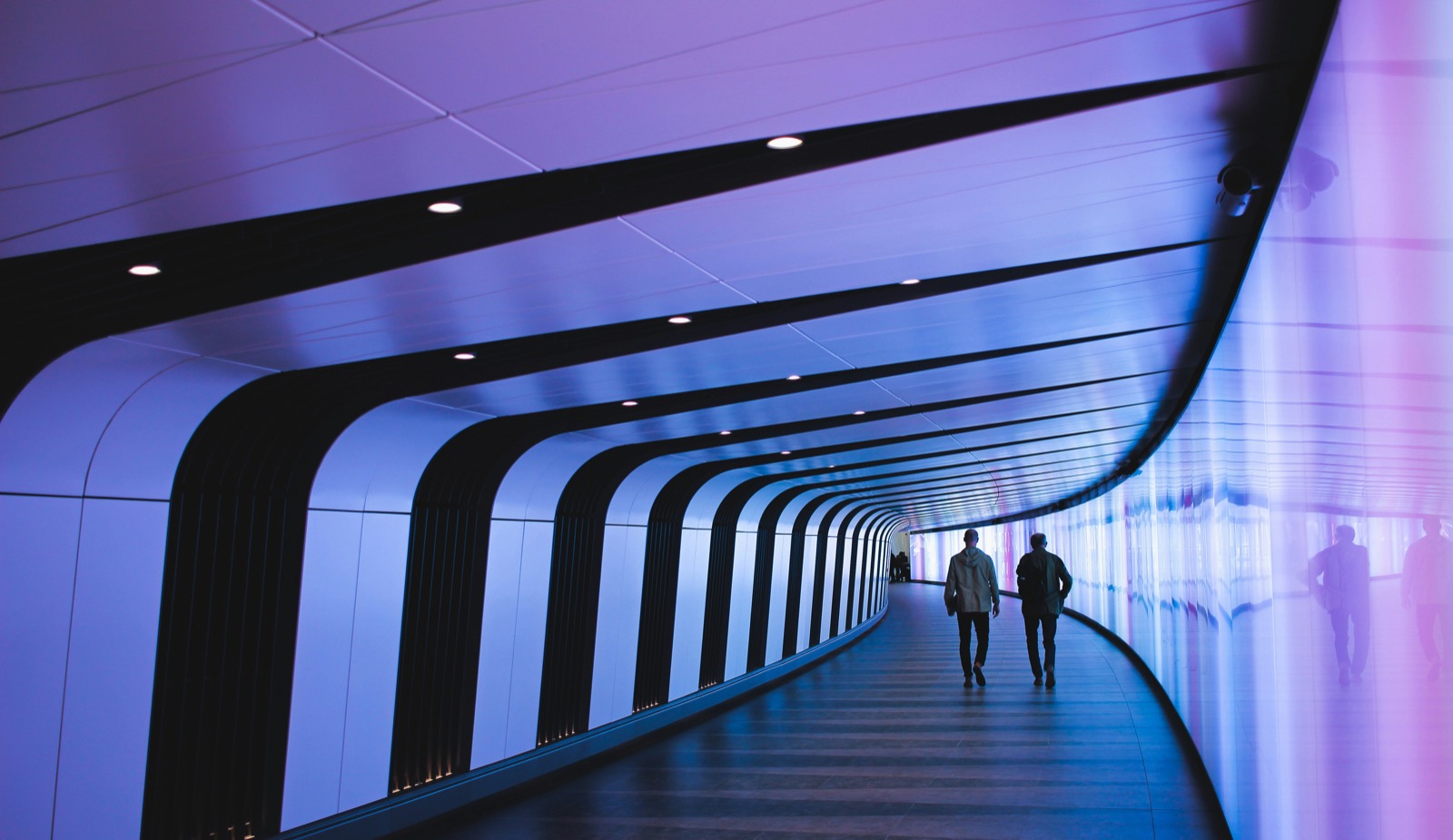 A futuristic illuminated tunnel